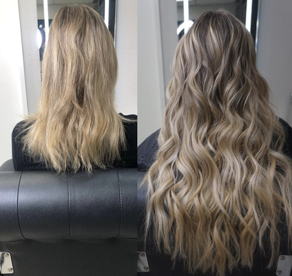 Client Dasha - Our Client Dasha LOVES to wear our Quikkie Tape in Extensions! The hair quality is amazing and they last 6-8 weeks before she needs them moved up. Client Dasha - Our Client Dasha LOVES to wear our Quikkie Tape in Extensions! The hair quality is amazing and they last 6-8 weeks before she needs them moved up.