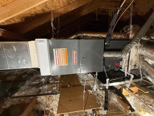 HVAC Install with insualtion - Our team completed HVAC improvements in this attic, including equipment, ductwork, and insulation-related work. Because much of an HVAC system is hidden from view, proper installation and attention to detail in the attic are essential for dependable performance, balanced airflow, and home comfort. We take the time to inspect the entire system—not just the parts homeowners can see. HVAC Install with insualtion - Our team completed HVAC improvements in this attic, including equipment, ductwork, and insulation-related work. Because much of an HVAC system is hidden from view, proper installation and attention to detail in the attic are essential for dependable performance, balanced airflow, and home comfort. We take the time to inspect the entire system—not just the parts homeowners can see.