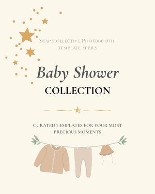 Snap Collective Photobooth Exclusive Baby Shower Collection of Photobooth Templates - If you’re planning a baby shower, this is your sign to upgrade your photobooth experience.

We created a curated collection of luxury templates designed to match your entire event aesthetic — not clash with it.

From coastal “Baby on Board” to elevated “Ciao Baby” to our trending “Blue Jean Baby”… every detail is intentional.

So your guests don’t just take photos… they take home something that actually feels worth keeping.