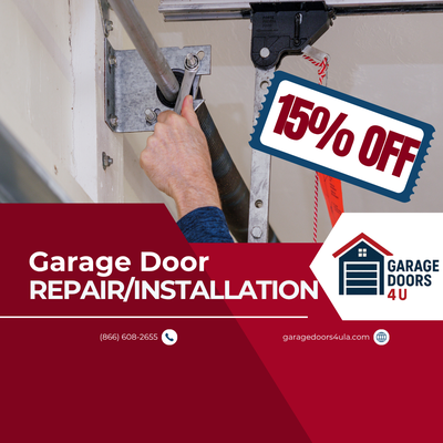 Save 15% on Garage Door Services - Enhance your home's security and curb appeal with Garage Doors For You. Enjoy 15% off on all garage door repairs and installations. Our experienced team ensures top-quality service. Schedule your appointment today and take advantage of this limited-time offer!