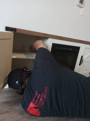TV Stand Assembly - Take a peek at one of our assembly specialists working on a beautiful TV Stand.