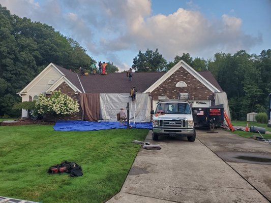 Full roof replacement - complete tear off 6 feet iceguard  iceguard in valleys  around skylights etc. installation of Owen's Corning Duration series lifetime shingl