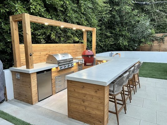 West Hollywood, CA - Outdoor BBQ, fire place, pavers, turf, lighting. West Hollywood, CA - Outdoor BBQ, fire place, pavers, turf, lighting.