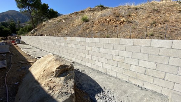 CMU Retaining wall - This CMU wall was built as a retaining wall solution.