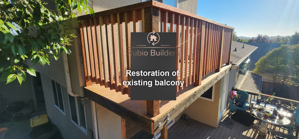 Restoration of existing balcony - Restoration of existing balcony with treated wood Restoration of existing balcony - Restoration of existing balcony with treated wood