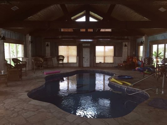 Westhoff, TX Design Build Pool Addition / Enclosure / Outdoor Living Space - Design Build ground up Pool Addition/Pool Enclosure complete with Outdoor/Indoor Fireplace, Kitchen, Bathroom & Terracotta Standing Seam Metal Roof in Westhoff, TX