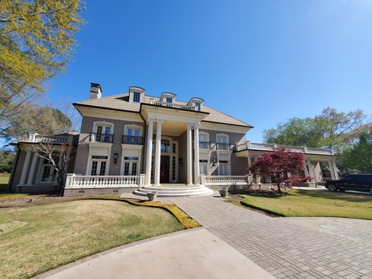Lots of gutter cleaning - 6" copper gutter repair and cleaning on this massive beauty! Lots of gutter cleaning - 6" copper gutter repair and cleaning on this massive beauty!