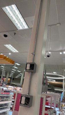 EMT Pipe plus switches installation and Track lighting inside a Target store - Installation of switch with EMT for some track lighting in a Target store here in Maryland.