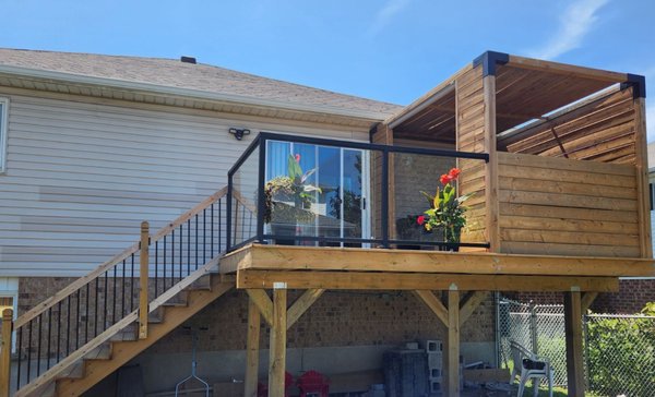 New Deck - The customer's deck was old, shaking and rotting, and we gave them a dream deck they asked for with the privacy they wanted. New Deck - The customer's deck was old, shaking and rotting, and we gave them a dream deck they asked for with the privacy they wanted.