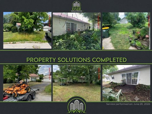 Lawn care - Over grown property - This property hasn’t been touched in over a year. DMR solutions was hired to bring it back down to a maintainable level.