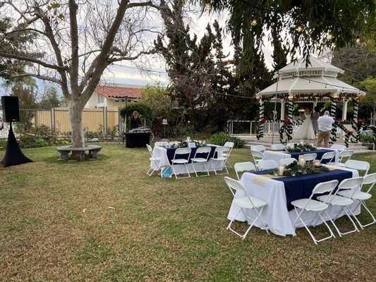 Wedding Reception - This beautiful venue in Huntington Beach was a great place for a reception! Dahl Entertainment provided dinner background music, MC services, and lighting. Book your wedding today!