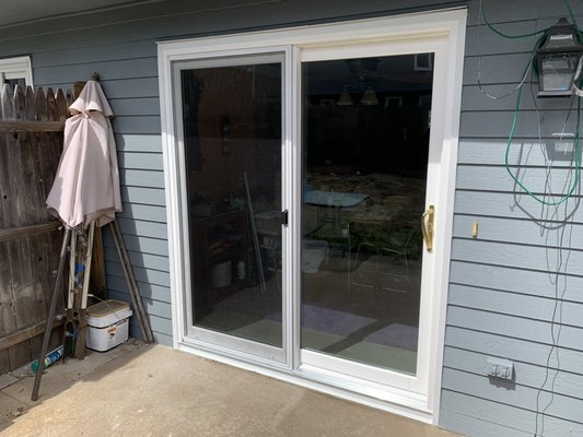 Patio Sliding Glass Door Replacement - Installed a New Custom Castle Patio Sliding glass door. Patio Sliding Glass Door Replacement - Installed a New Custom Castle Patio Sliding glass door.