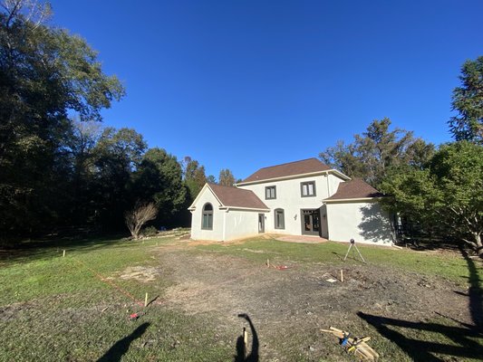 First Pool Install - This was our first pool instal and complete backyard remodel with adding in a fire pit and multiple new walkways to and from the pool!