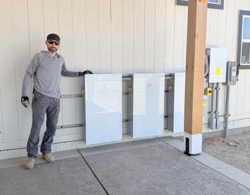 Tesla Powerwall Battery Backup System - Our client was tired of giving all his excess power back to PG&E for pennies. Now he is basically self-sufficient. Call us for a free consultation! Tesla Powerwall Battery Backup System - Our client was tired of giving all his excess power back to PG&E for pennies. Now he is basically self-sufficient. Call us for a free consultation!
