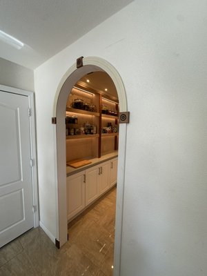 Dream pantry! - Our client knew exactly what she wanted from the cabinets, to the shelves, and the lighting, after getting all the inspiration pictures we started designing and came up with this beautiful pantry. Everything from the arch to the shelf’s is custom made! Happy clients - happy ProDex!  Dream pantry! - Our client knew exactly what she wanted from the cabinets, to the shelves, and the lighting, after getting all the inspiration pictures we started designing and came up with this beautiful pantry. Everything from the arch to the shelf’s is custom made! Happy clients - happy ProDex! 