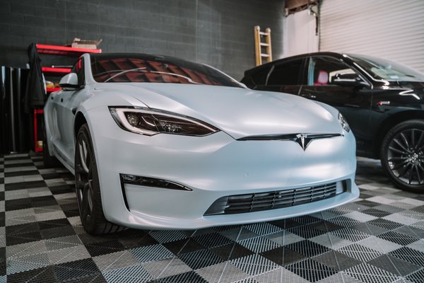 Tesla model S Full vehicle wrap - This 2022 Tesla Model S received a full vehicle wrap in 3M 2080 Satin Battleship Grey. This wrap job also received a 5YR ceramic coating as well Tesla model S Full vehicle wrap - This 2022 Tesla Model S received a full vehicle wrap in 3M 2080 Satin Battleship Grey. This wrap job also received a 5YR ceramic coating as well