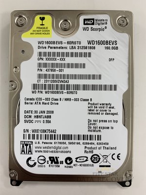WD (WD1600BEVS-60RST0) Media Damage - Here is an example of a drive that was making noise and the customer ran diagnostics on it. Unfortunately, as you can see that there is media damage. 

We were able to recover 99.5% of the customer's data. Luckily, we had a perfect donor in our donor library.