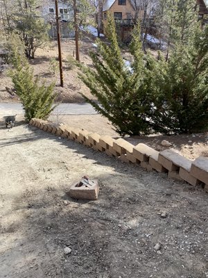 Big bear cabin - The job consist of setting driveway and pouring concrete in building 50 feet of retaining wall Big bear cabin - The job consist of setting driveway and pouring concrete in building 50 feet of retaining wall