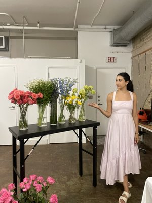 Floral Design Class - Floral Design Class led by Golden Dreams Bouquet. Each attendee received an apron, scissors and a florist led class to build their own bouquet.