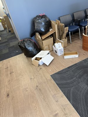 Office Clean Up & Haul Off - This was a cardboard removal clean out done by us . We made sure the customer was satisfied and also sweep area before leaving