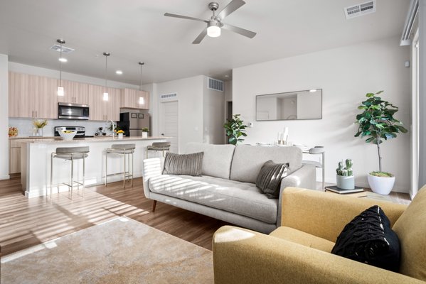 Apartment Amenities - Check out our cutting-edge apartment amenities. Each apartment home comes equipped with stainless steel appliances, a large patio or balcony, air conditioning, a washer and dryer, and granite countertops.