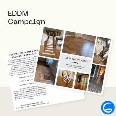 JAE Woodworking EDDM - We have loved working with JAE Working. From Small website tweaks to helping them with larger marketing. Recently we designed an EDDM mailer for them and it's already turning results. JAE Woodworking EDDM - We have loved working with JAE Working. From Small website tweaks to helping them with larger marketing. Recently we designed an EDDM mailer for them and it's already turning results.