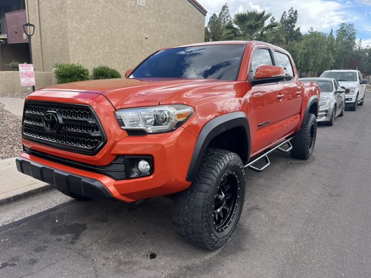 Orange Toyota Tacoma - This Orange Toyota Tacoma was needed that extra shine on the exterior and some severe dog hair removal on the interior.