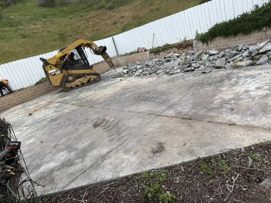 Concrete demo - Removed 1200 sf of concrete Concrete demo - Removed 1200 sf of concrete
