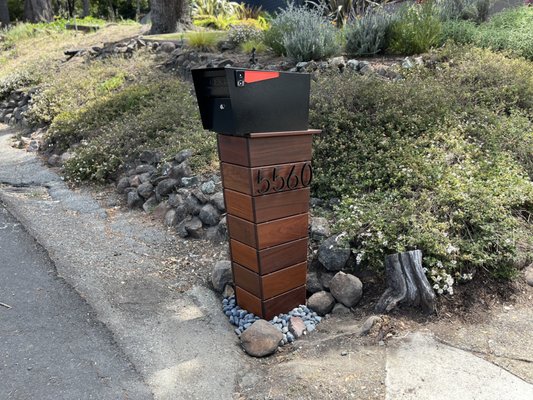 Mailbox stand, customized - This project is complex: a customized IPE mailbox stand and a big certified mailbox, so the mailman can even leave a parcel in it. The IPE theme goes through this place - in the backyard, the IPE is used for the deck next to the hot tub, the table, the bar top, and the bench. Mailbox stand, customized - This project is complex: a customized IPE mailbox stand and a big certified mailbox, so the mailman can even leave a parcel in it. The IPE theme goes through this place - in the backyard, the IPE is used for the deck next to the hot tub, the table, the bar top, and the bench.