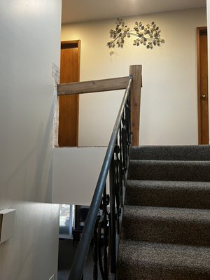 Remove pony wall and banister railing - This was a quick two hour project to remove pony wall Remove pony wall and banister railing - This was a quick two hour project to remove pony wall