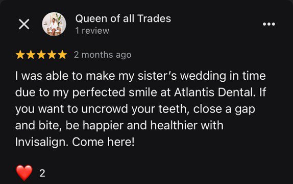 And patient testimonials who gave us five star ratings on google at Atlantis Dental in Framingham￼ - Check out our YouTube channel by clicking this link

￼ https://youtube.com/@atlantisdental2841?si=q_wNAnKfMBdbMP-_

We have over 200 life. Patient testimonials who have changed their mind about dentistry and they love their smiles because all the hard work of Dr. Naqvi and her team we go out of her way to help our patients get healthy and live longer and they have shared the heartfelt stories on our YouTube channel.￼