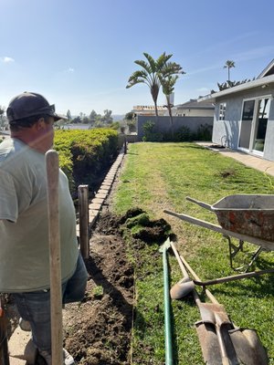 Block wall and Pavers - Owner wanted to build a new wall and add some pavers to his backyard for him and his wife to sit outside and enjoy their view of San Clemente. Block wall and Pavers - Owner wanted to build a new wall and add some pavers to his backyard for him and his wife to sit outside and enjoy their view of San Clemente.
