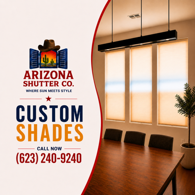 Shades - Custom shades combine soft style, privacy, and flexible light control in one beautifully streamlined window treatment. Available in a variety of fabrics, textures, colors, and opacity levels, shades can be customized to create the atmosphere you want—from softly filtered natural light to added room darkening and privacy.
Our portfolio highlights shade installations for bedrooms, living rooms, dining areas, offices, large windows, and other spaces throughout the home. Whether you prefer a modern, minimal look or something warm and layered, custom shades can help tie the room together while improving everyday comfort.
Each shade project is planned for a clean fit, smooth operation, and a finished look that complements the surrounding space. Browse our work to discover ideas for adding softness, function, and style to your windows.
Call (623) 240-9240 to schedule a consultation and explore custom shade options for your home. Shades - Custom shades combine soft style, privacy, and flexible light control in one beautifully streamlined window treatment. Available in a variety of fabrics, textures, colors, and opacity levels, shades can be customized to create the atmosphere you want—from softly filtered natural light to added room darkening and privacy.
Our portfolio highlights shade installations for bedrooms, living rooms, dining areas, offices, large windows, and other spaces throughout the home. Whether you prefer a modern, minimal look or something warm and layered, custom shades can help tie the room together while improving everyday comfort.
Each shade project is planned for a clean fit, smooth operation, and a finished look that complements the surrounding space. Browse our work to discover ideas for adding softness, function, and style to your windows.
Call (623) 240-9240 to schedule a consultation and explore custom shade options for your home.