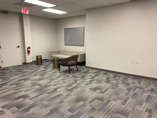 Commercial Repaint - Commercial Interior Paint project with commercial grade carpet tile and matching cove base.