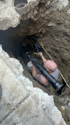 New house trap and main drain - Replaced existing terracotta trap and main with new cast iron trap and main drain New house trap and main drain - Replaced existing terracotta trap and main with new cast iron trap and main drain