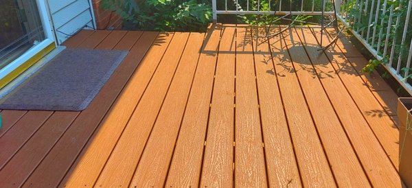 Deck Demo & Trex Deck Install - This old, water damaged deck had safety hazards with holes, etc. that required a full demo in order to install a new, secure Trex Deck in its place. We successfully installed a new Trex Deck which left our customer over the moon happy. Deck Demo & Trex Deck Install - This old, water damaged deck had safety hazards with holes, etc. that required a full demo in order to install a new, secure Trex Deck in its place. We successfully installed a new Trex Deck which left our customer over the moon happy.