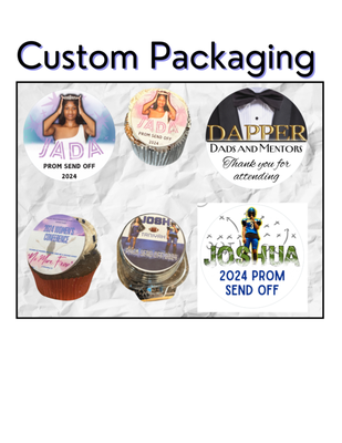 Customization - Do you want to add a personalized touch?  

We offer customized stickers for packing or customized cupcake toppers. This is perfect for any business or personal occasion. Let’s elevate your dessert experience today!

Price: $1.50 per item | $0.75 per 6CT