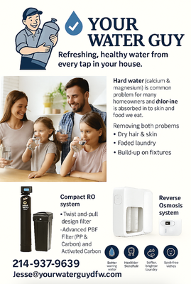 About Your Water Guy - Your Water Guy delivers fast, expert water purification and filtration solutions in Grand Prairie—making every drop in your home or business clean, clear, and healthy About Your Water Guy - Your Water Guy delivers fast, expert water purification and filtration solutions in Grand Prairie—making every drop in your home or business clean, clear, and healthy