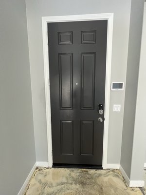 Door and Handrail Painting - This is a brand new home that my customers wanted to change up before moving it. It turned out absolutely perfect and they were beyond happy.
Color used is Midnight Magic by Sherwin Williams Door and Handrail Painting - This is a brand new home that my customers wanted to change up before moving it. It turned out absolutely perfect and they were beyond happy.
Color used is Midnight Magic by Sherwin Williams