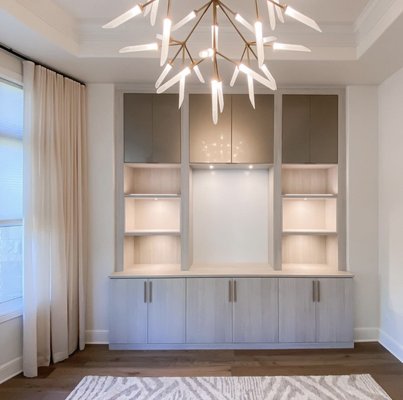 Chic Child's playroom - This custom wall unit designed by California Closets of the Texas Hill Country makes child’s play chic in this beautiful playroom. While storage for toys and concealed drawers create the desired "grown-up" aesthetic, lit art niches can be used to display imaginative artwork and a back-painted center panel allows for writing, drawings, and hanging with built in magnetic backing.
It all starts with a complimentary design consultation. Contact us today to get started. Chic Child's playroom - This custom wall unit designed by California Closets of the Texas Hill Country makes child’s play chic in this beautiful playroom. While storage for toys and concealed drawers create the desired "grown-up" aesthetic, lit art niches can be used to display imaginative artwork and a back-painted center panel allows for writing, drawings, and hanging with built in magnetic backing.
It all starts with a complimentary design consultation. Contact us today to get started.