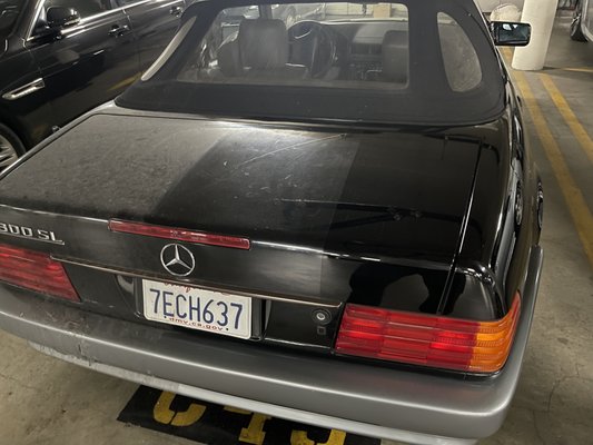 Neighbor's Neglected early 90's Mercedes SL - So walking by my friend's car every day I couldn't help but notice his NEVER WASHED....severely carwash damaged - black Mercedes SL. I took the initiative to show him what was under the damage. I masked panels into - 1) ORIGINAL NO LOVE - Pure Dirt & Damage.... 2) WASH ONLY - Clean but Damaged Clear Coat. and... 3) DUAL STAGE Paint Correction. Full CarLuv.
Enjoy. Neighbor's Neglected early 90's Mercedes SL - So walking by my friend's car every day I couldn't help but notice his NEVER WASHED....severely carwash damaged - black Mercedes SL. I took the initiative to show him what was under the damage. I masked panels into - 1) ORIGINAL NO LOVE - Pure Dirt & Damage.... 2) WASH ONLY - Clean but Damaged Clear Coat. and... 3) DUAL STAGE Paint Correction. Full CarLuv.
Enjoy.