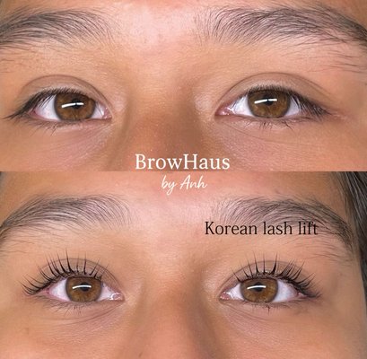 Korean Lash Lift - This client received a Korean lash lift to enhance her natural lashes with a soft, lifted curl from the root. This technique focuses on keeping the lashes healthy while creating a longer, more open-eye look without extensions.
The result is natural, clean, and low maintenance, perfect for everyday beauty. Results typically last about 5–7 weeks depending on your lash cycle and aftercare.
Lash tint can be added to make the lashes appear darker and fuller for an even more defined look. Korean Lash Lift - This client received a Korean lash lift to enhance her natural lashes with a soft, lifted curl from the root. This technique focuses on keeping the lashes healthy while creating a longer, more open-eye look without extensions.
The result is natural, clean, and low maintenance, perfect for everyday beauty. Results typically last about 5–7 weeks depending on your lash cycle and aftercare.
Lash tint can be added to make the lashes appear darker and fuller for an even more defined look.