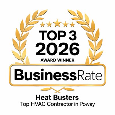 2026 Top 3 HVAC Contractor Award Winner - Heat Busters is proud to officially be named a 2026 Top 3 Award Winner by BusinessRate for HVAC Contractors in Poway! 🏆
This recognition reflects our team's daily dedication to providing maximum value, reliable repairs, and high-efficiency heating and air installations for our local community. A huge thank you to all of our amazing customers in Poway and the surrounding areas for trusting us with your home comfort—we couldn't have achieved this without your incredible support! 2026 Top 3 HVAC Contractor Award Winner - Heat Busters is proud to officially be named a 2026 Top 3 Award Winner by BusinessRate for HVAC Contractors in Poway! 🏆
This recognition reflects our team's daily dedication to providing maximum value, reliable repairs, and high-efficiency heating and air installations for our local community. A huge thank you to all of our amazing customers in Poway and the surrounding areas for trusting us with your home comfort—we couldn't have achieved this without your incredible support!