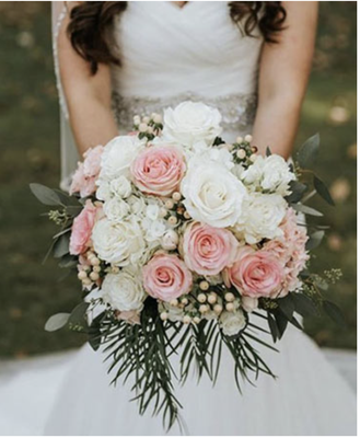 Wedding Flowers - Beautiful light pink and white roses fill this bouquet with elegant energy for a simple and bright bridal look. For pricing information, please call (470) 834-9258 for a bridal consultation. Wedding Flowers - Beautiful light pink and white roses fill this bouquet with elegant energy for a simple and bright bridal look. For pricing information, please call (470) 834-9258 for a bridal consultation.