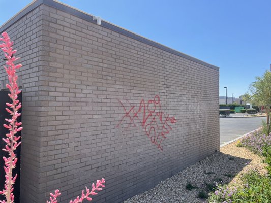 Chick-Fil-A Graffiti cover up - This was a Commercial Job done for Chick-Fil-A in Victorville area Happy to see them Pleased with Results!!!
