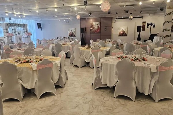 Elegant Wedding Reception – Lancaste - This wedding reception at Gino’s Banquet Hall – Lancaster featured elegant tablecloths, custom décor, and a warm ambiance. Our team provided full catering service, bar options, and flexible layouts to match the couple’s vision. Every detail was designed to create an unforgettable celebration.”