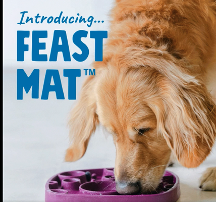 Feast Mats for Positive Feed Behaviors! - Feast Mat™ is a two-sided slow feeder and lick mat that encourages feasting the way nature intended. It promotes foraging, food exploration and preference, and just plain working for their food! Nourish those natural instincts and alleviate stress with the Feast Mat™. Feast Mats for Positive Feed Behaviors! - Feast Mat™ is a two-sided slow feeder and lick mat that encourages feasting the way nature intended. It promotes foraging, food exploration and preference, and just plain working for their food! Nourish those natural instincts and alleviate stress with the Feast Mat™.