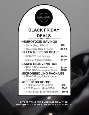BLACK FRIDAY BEAUTY EVENT - BLACK FRIDAY BEAUTY EVENT ✨
It’s the glow-up you’ve been waiting for!
Lock in exclusive savings on Botox, fillers, microneedling, laser facials, and more.
💋 Offers valid Nov. 17 – Nov. 28
Don’t miss your chance to glow for less — book early, spots fill fast!
Radiatingaesthetic.com
(734)293-6689 BLACK FRIDAY BEAUTY EVENT - BLACK FRIDAY BEAUTY EVENT ✨
It’s the glow-up you’ve been waiting for!
Lock in exclusive savings on Botox, fillers, microneedling, laser facials, and more.
💋 Offers valid Nov. 17 – Nov. 28
Don’t miss your chance to glow for less — book early, spots fill fast!
Radiatingaesthetic.com
(734)293-6689