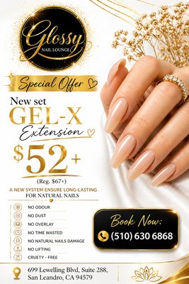 Get flawless, natural-looking nails with our Gel-X Extension system at $52+ - Long-Lasting & Naturally Beautiful. Gel-X Extension. Experience nails that look as natural as they feel. Gel-X Extensions are designed to blend seamlessly with your real nails, giving you a soft, elegant, and flawless finish never bulky or fake-looking. Get flawless, natural-looking nails with our Gel-X Extension system at $52+ - Long-Lasting & Naturally Beautiful. Gel-X Extension. Experience nails that look as natural as they feel. Gel-X Extensions are designed to blend seamlessly with your real nails, giving you a soft, elegant, and flawless finish never bulky or fake-looking.