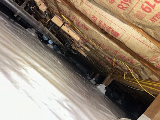 Installing vapor barrier - We installed a new vapor barrier 15 mil in this crawl space. Looking amazing and protecting your home. Installing vapor barrier - We installed a new vapor barrier 15 mil in this crawl space. Looking amazing and protecting your home.